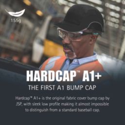 JSP Winter HardCap A1+ Bump Cap - 5cm Peak Black One Size