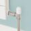 Flomasta  1/2" x 15mm White/Silver Angled & L/S Modern Thermostatic Radiator Valve & Lockshield