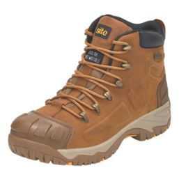 Site Fortress Size 12 Tan Waterproof Steel Toe Cap Safety Boots Screwfix