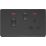 Knightsbridge  45A 2-Gang DP Cooker Switch & 13A DP Switched Socket Matt Black with LED with Black Inserts
