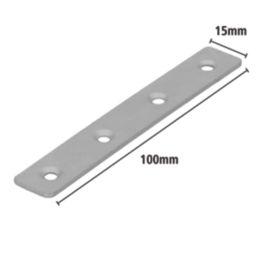 Magnodur Mending Plates Silver 100mm x 15mm x 2mm 10 Pack