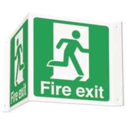 Essentials Fire Exit Projecting Sign (3D) 200mm x 400mm