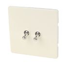 Varilight  10AX 2-Gang 2-Way Toggle Switch  White Chocolate