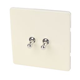 Varilight  10AX 2-Gang 2-Way Toggle Switch  White Chocolate