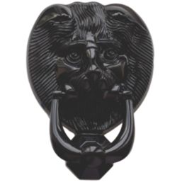 Fab & Fix Lions Head Door Knocker Black 98mm x 136mm