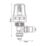 1/2" x 15mm White/Chrome Angled Modern Thermostatic Radiator Valve Head & Body