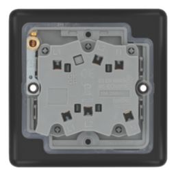 LAP  10A 1-Gang 3-Pole Fan Isolator Switch Matt Black  with Colour-Matched Inserts