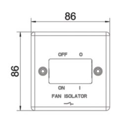 LAP  10A 1-Gang 3-Pole Fan Isolator Switch Matt Black  with Colour-Matched Inserts