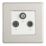 Contactum Lyric 1-Gang Coaxial TV / FM & Satellite Socket Brushed Steel with White Inserts