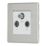 Contactum Lyric 1-Gang Coaxial TV / FM & Satellite Socket Brushed Steel with White Inserts