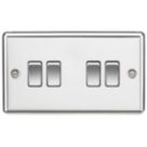 Knightsbridge  10AX 4-Gang 2-Way Light Switch  Polished Chrome