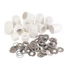 Essentials 20-24mm White Radiator Valve Cap Kit 10 Pack