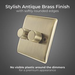 British General Nexus Metal 2-Gang 2-Way LED Dimmer Switch  Antique Brass
