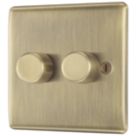 British General Nexus Metal 2-Gang 2-Way LED Dimmer Switch  Antique Brass