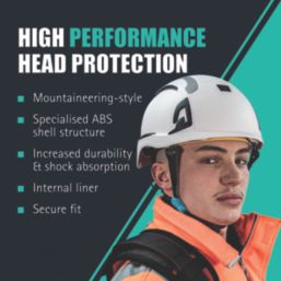 JSP EVO ALTA Skyworker Safety Helmet with Height Safety Chinstrap Black