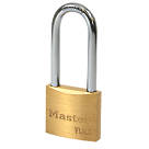 Master Lock 4140LH V Line Brass Keyed Alike  Long Shackle  Padlock 40mm