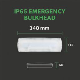 4lite  Indoor & Outdoor Maintained or Non-Maintained Emergency Rectangular LED Bulkhead White 2.5W 199lm