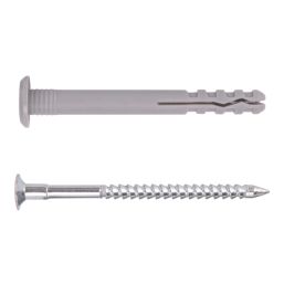 Easyfix  Nylon & Steel Mushroom Head Hammer Fixings 8mm x 60mm 50 Pack