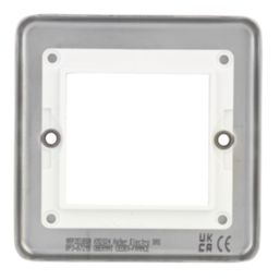 Hager Sollysta WRP2EUBSW 2-Module Modular Faceplate Brushed Steel