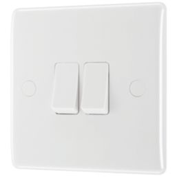British General 800 Series 20A 16AX 2-Gang 2-Way Light Switch  White