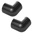 D-Line Black Mini Trunking External Bends 30mm x 15mm 2 Pack