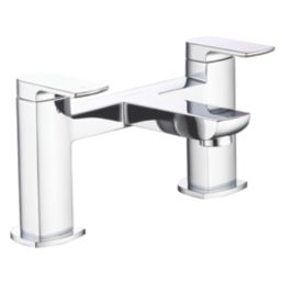 Aqualisa Downtown Chrome 121mm Deck Mounted Lever 2 Tap Holes Bath Pillar Tap