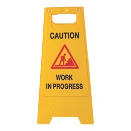 Essentials Caution Work In Progress A-Frame Safety Sign 600mm x 290mm