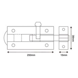 Smith & Locke Gate Bolt Silver 250mm