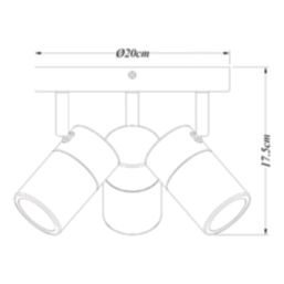 LAP Telloy Round 3-Light Bathroom Spotlight Black