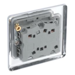 LAP  10AX 1-Gang 3-Pole Fan Isolator Switch Polished Chrome  with White Inserts