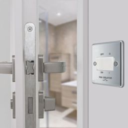 LAP  10AX 1-Gang 3-Pole Fan Isolator Switch Polished Chrome  with White Inserts