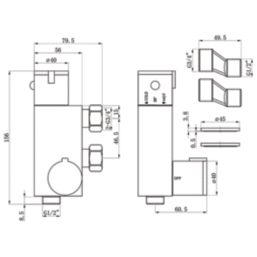 Highlife Bathrooms ASP Exposed Single Outlet Thermostatic Chrome Compact Vertical Bar Shower Valve