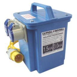 Carroll & Meynell  3000VA Intermittent Step-Up Isolation Transformer 110V/230V Blue