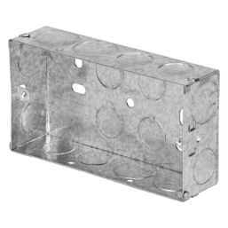 Tower  2-Gang Galvanised Steel  Knockout Back Box 35mm