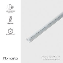 Flomasta  Push-Fit PB Layflat Pipe 28mm x 25m White