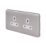 Schneider Electric Lisse Deco 13A 2-Gang Unswitched Plug Socket Brushed Stainless Steel with White Inserts