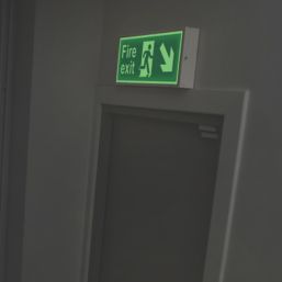 Essentials  Photoluminescent "Fire Exit Man Down Right Arrow" Sign 150mm x 450mm