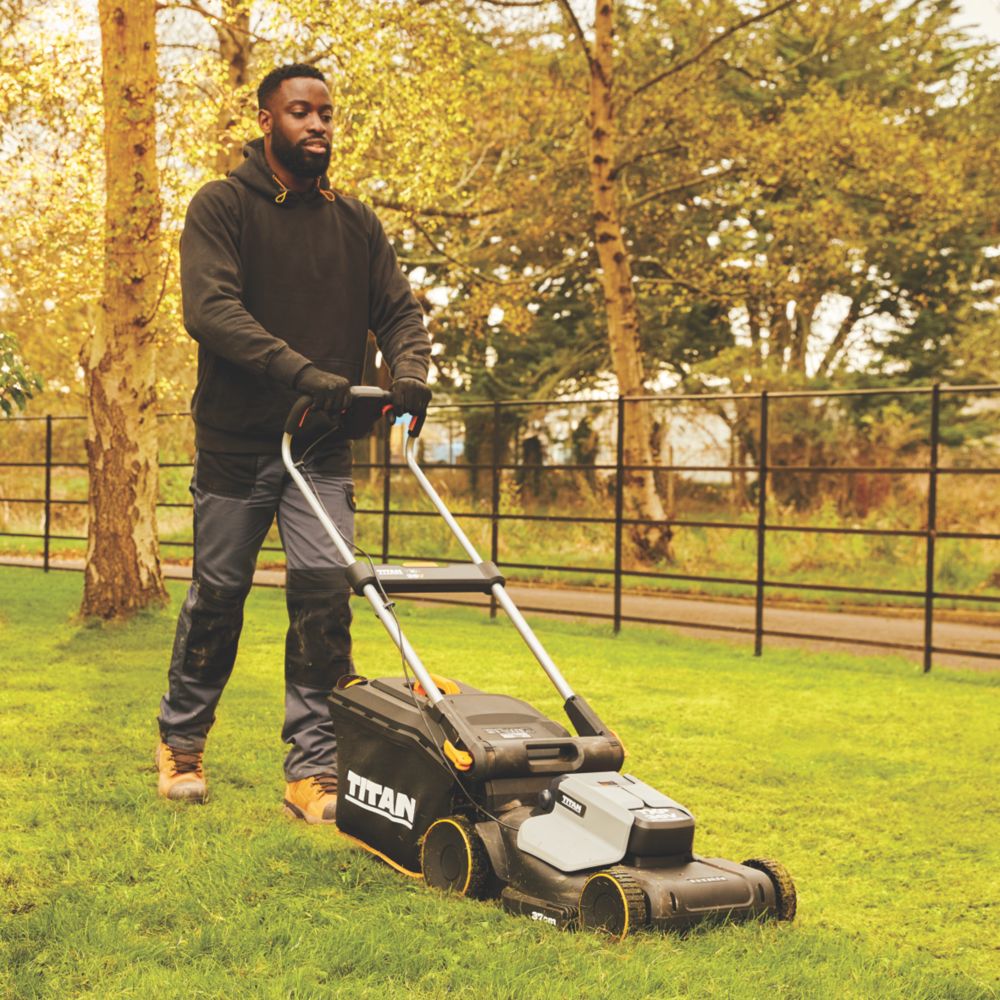 Titan petrol online lawnmower