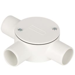 Deta TTE 3 Way 25mm Tee Box White