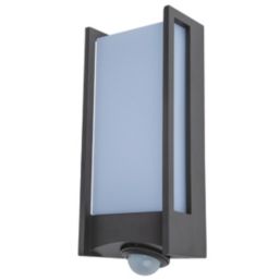 Lutec Qubo Outdoor LED Wall Light With PIR Sensor Dark Grey 11.3W 1000lm