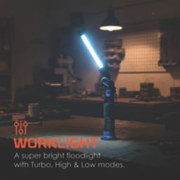 Nebo Blueline Rechargeable LED Handheld Inspection Flip Light Black 900lm