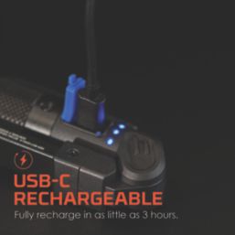 Nebo Blueline Rechargeable LED Handheld Inspection Flip Light Black 900lm