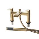 ETAL Spear Brushed Brass 123mm Deck Mounted Dual Control Manual Shower Mixer Tap