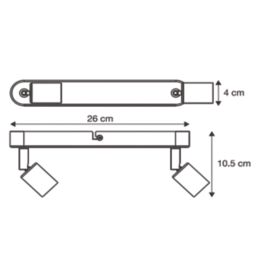 Essentials Sasha Rectangular 2-Light Spotlight Chrome