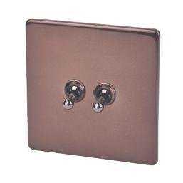 Varilight  10AX 2-Gang 2-Way Toggle Switch  Mocha