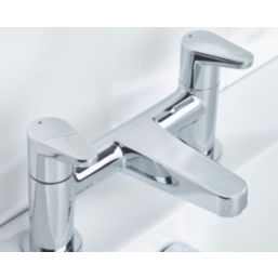 Bristan Quest Chrome 120mm Deck Mounted Lever 2 Tap Holes Bath Mixer Tap