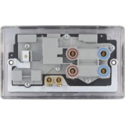 British General Nexus Metal 45A 2-Gang DP Cooker Switch & 13A DP Switched Socket Black Nickel with LED with Black Inserts