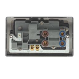British General Nexus Metal 45A 2-Gang DP Cooker Switch & 13A DP Switched Socket Black Nickel with LED with Black Inserts