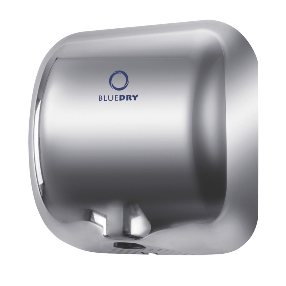 BlueDry Eco Dry High Speed Hand Dryer Polished Steel 0.551.8kW Screwfix