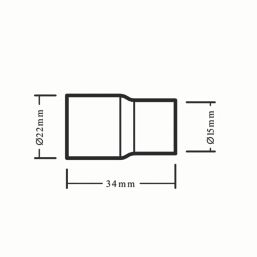 Flomasta  Copper End Feed Fitting Reducers F 15mm x M 22mm 2 Pack
